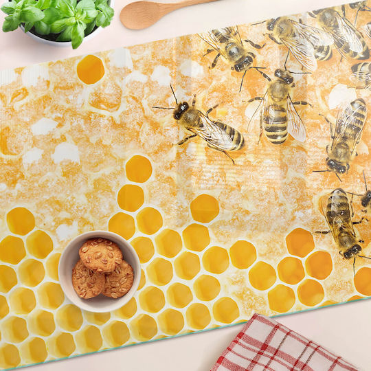 Suprafață De Tăiat Din Sticlă Multifuncțională Lucrătoare Albine 80x52 Cm