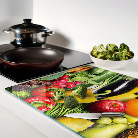 Küchenarbeitsplattenabdeckung Aus Gehärtetem Glas Für Gemüse Früchte 80x52 cm