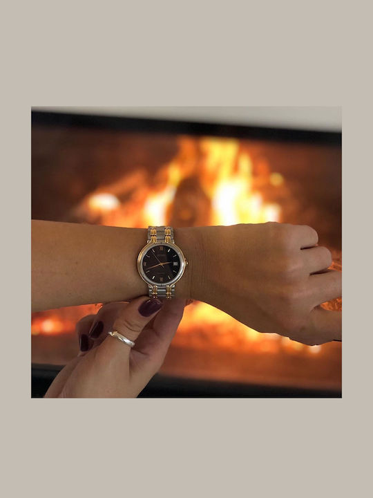Intima Moda Women's Watch with Gold Metal Bracelet
