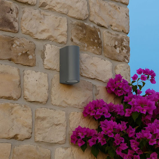 kelvo Murano Wall-Mounted Outdoor Spot Light GU10 IP65 Double Beam 15x8x6.8εκ.