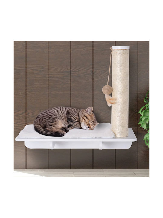 Bed Shelf Ονυχοδρόμιο Λευκό Επιτοίχιο 55x30x50εκ.