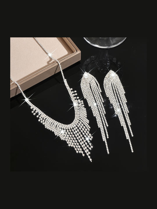 Set with Necklace & Earrings Gold Plated