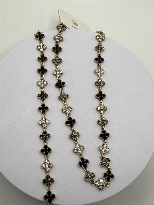 Elemar Set mit Halskette & Armband aus Stahl mit Steinen