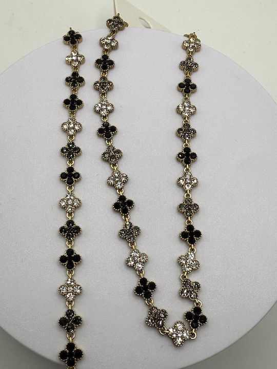 Elemar Set mit Halskette & Armband aus Stahl mit Steinen