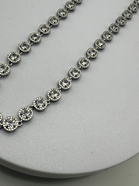 Elemar Set mit Halskette & Armband aus Stahl mit Steinen