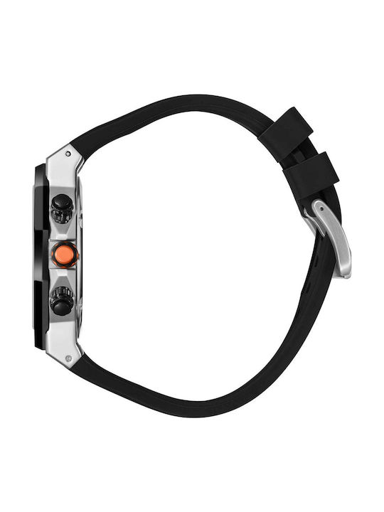 Beverly Hills Polo Club Dual Time Men's Watch Battery with Black Rubber Strap
