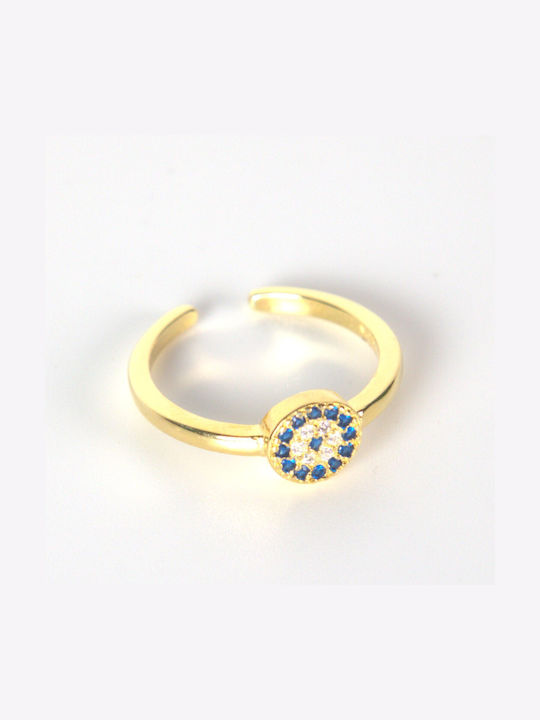Ring with Zircon made of Silver Gold Plated
