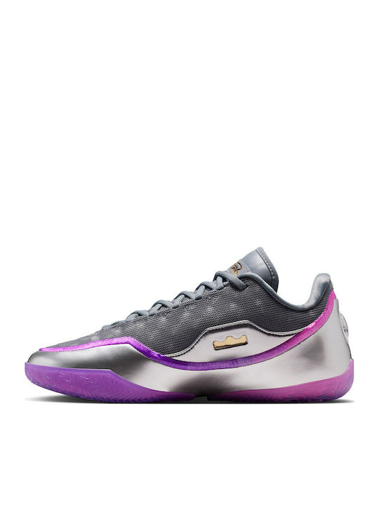 LeBron 23 Low Basketball Shoes Cool Grey / Metallic Silver / Vivid Purple / Multicolor