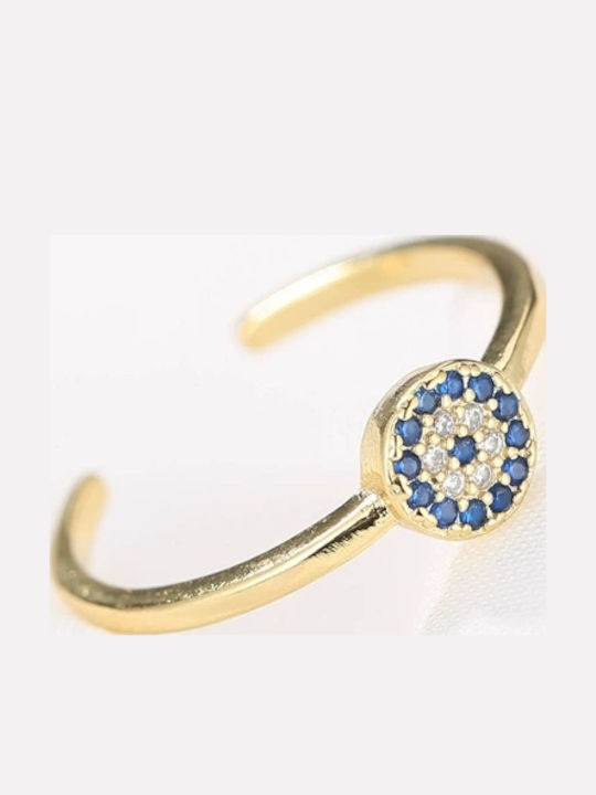 Ring with Zircon made of Silver Gold Plated