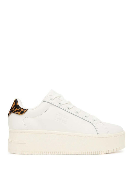 Флатформи Sneakers Εκρού Λεοπαρ