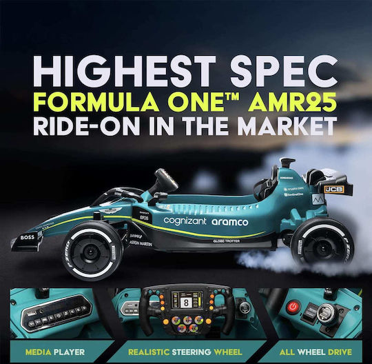 F1 Aston Martin Cu Un Loc Cu Telecomandă Licențiat 24 Volt Albastru Pentru 3+ Ani