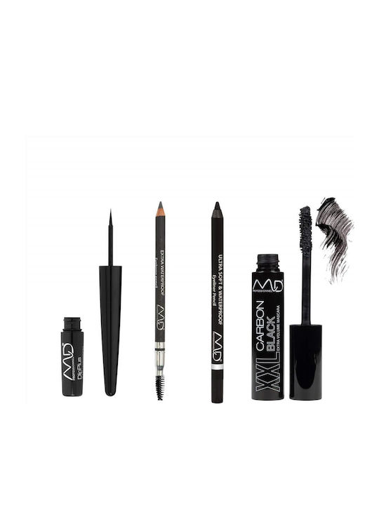 MD Professionnel Total Black Eyes Kit Σετ Μακιγιάζ για Μάτια & Φρύδια 4τμχ