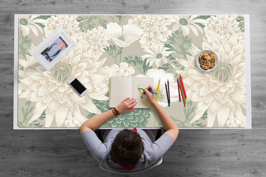 Διακοσμητικό Πατάκι Γραφείου Home Office Ανοιξιάτικες Μαργαρίτες 120x60 Cm
