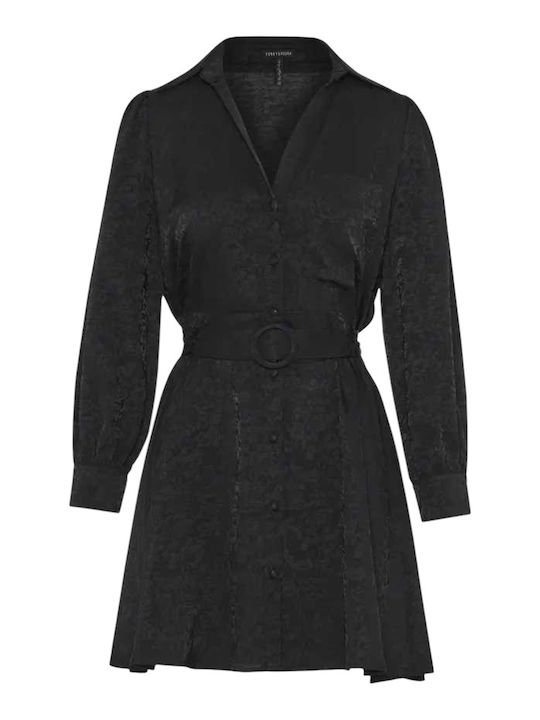 Mini Shirt Dress Dress Black