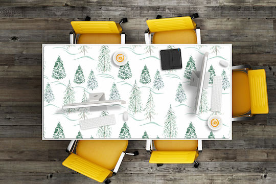 Vinyl Desk Pad Keyboard Mouse Winter Tree 90x45 Cm
