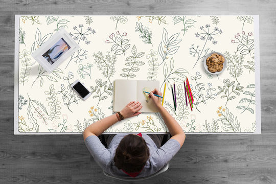 Σουμέν Γραφείου Desk Setup Πληκτρολόγιο Ποντίκι Πράσινα Φύλλα 90x45 Cm