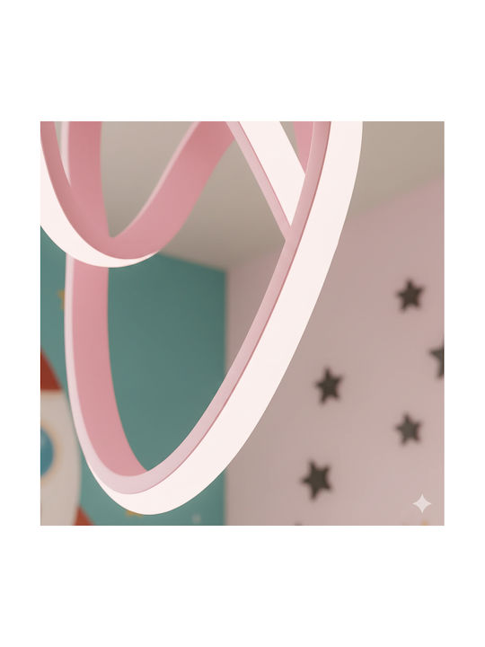 Trend Pink Led Ceiling Light Shark Modern Design Kids Rooms-25 × 25 × 80 Cm