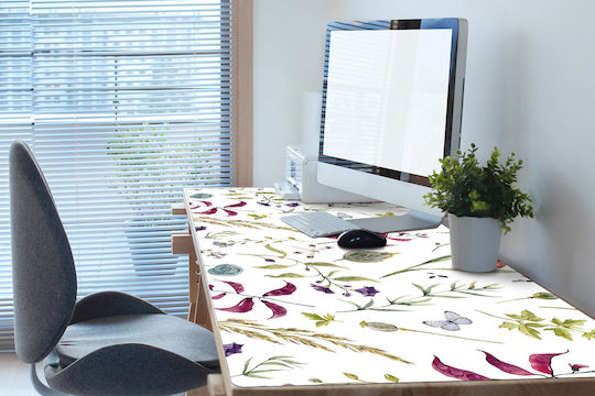 Covoraș Vinil Birou Tastatură Mouse XL Floare Botanică 90x45 Cm