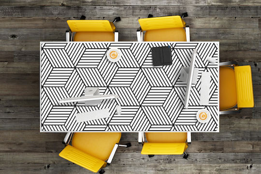 Desk Protector Children's Room Geometric Cubes 100x50 Cm