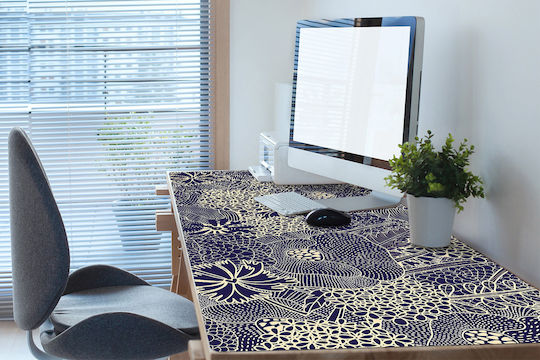 Protecție Pentru Suprafața Biroului Model Modern Cu Design Albastru 100x50 Cm