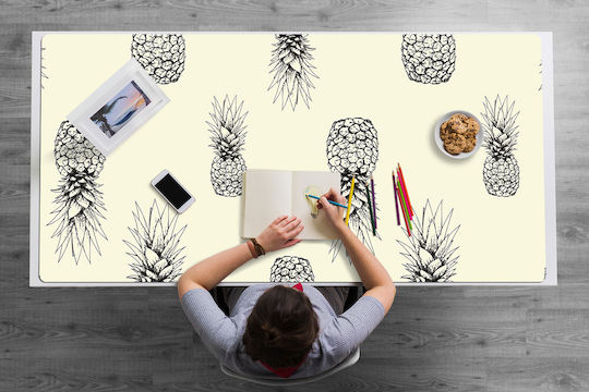 Decorative Desk Pad Work Surface Protection Pineapple Design 90x45 Cm