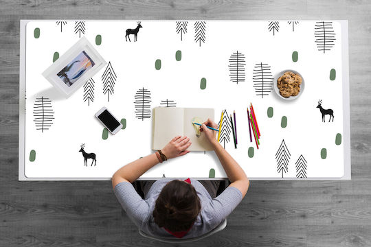 Desk Protector Keyboard Mouse Deer In The Forest 90x45 Cm