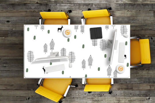 Desk Protector Keyboard Mouse Deer In The Forest 90x45 Cm