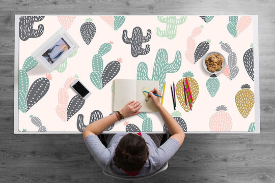 Schreibtischunterlage Für Haushalt Büro Farbige Kakteen 90x45 Cm