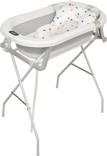 Kidizi Baby Bath with Stand with Thermometer Gray