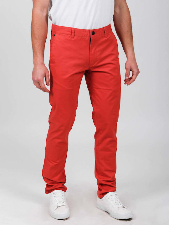 Trousers Chino Elastic in Slim Fit Red