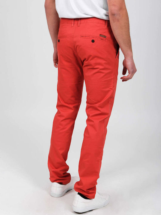Trousers Chino Elastic in Slim Fit Red