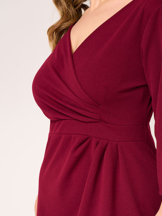 Midi Dress for Wedding / Baptism Burgundy