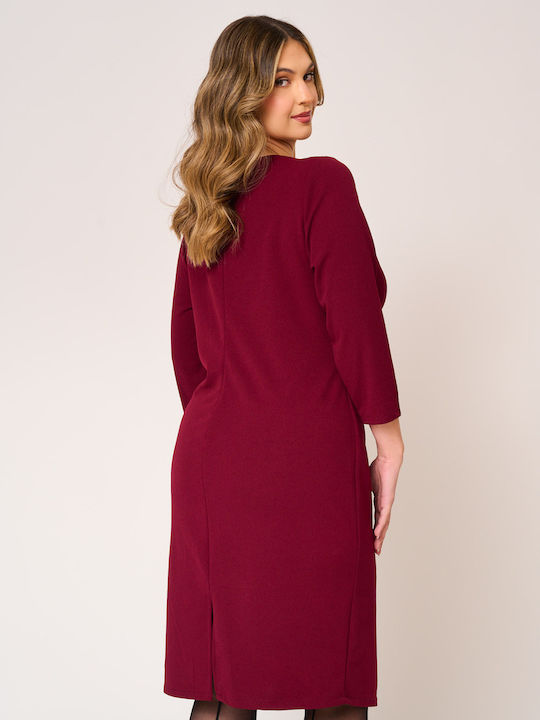 Midi Dress for Wedding / Baptism Burgundy