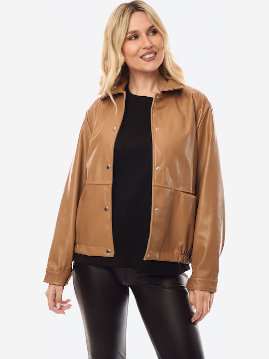 Γυναικείο Biker Jacket Ταμπά