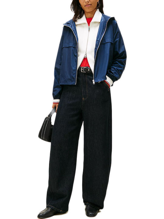 Long Women's Jacket for Spring - Autumn Blue