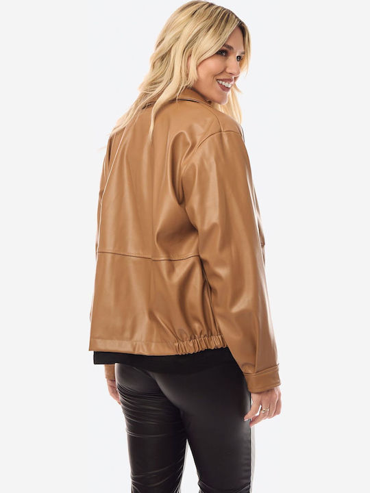 Γυναικείο Biker Jacket Ταμπά