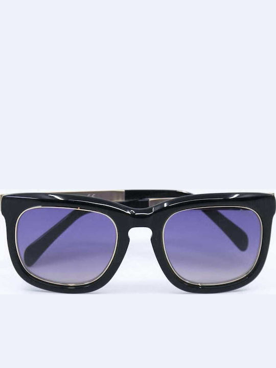 Emilio Pucci Unisex Sonnenbrille mit Schwarz Gestell und Schwarz Linse EP21 01B