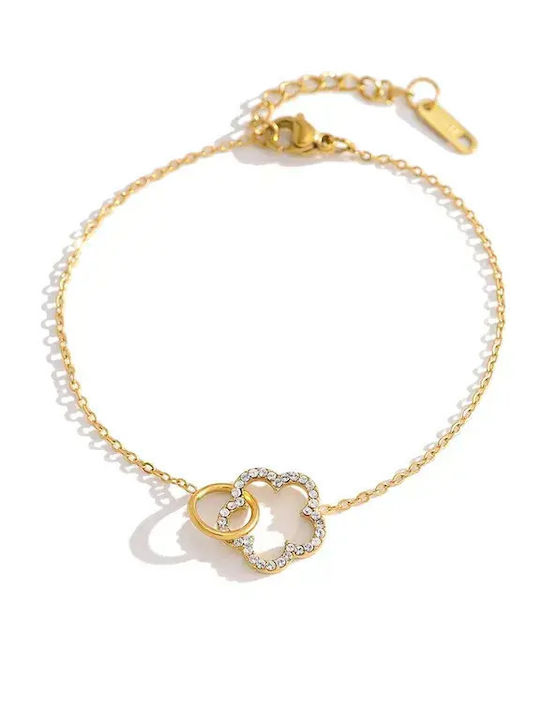 Women's Bracelet made of Steel Gold Plated with Zircon