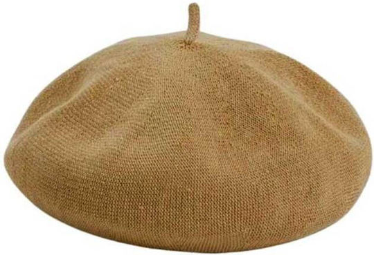 Frauen Set mit Beanie Gestrickt in Braun Farbe