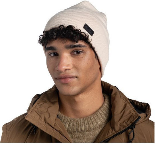 Niels Beanie Unisex Σκούφος Πλεκτός σε Εκρού χρώμα