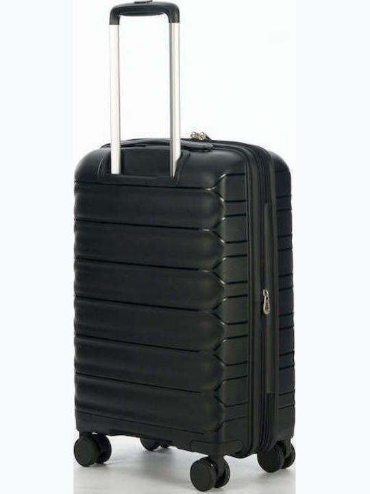 Verage Medium Travel Suitcase Hard Black with 4 Wheels Height 68cm