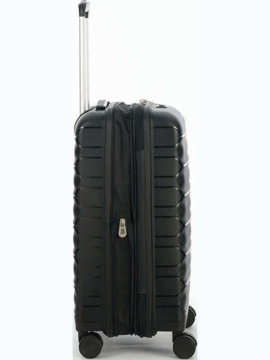 Verage Medium Travel Suitcase Hard Black with 4 Wheels Height 68cm
