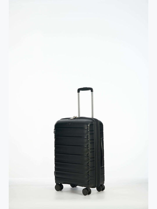 Verage Medium Travel Suitcase Hard Black with 4 Wheels Height 68cm