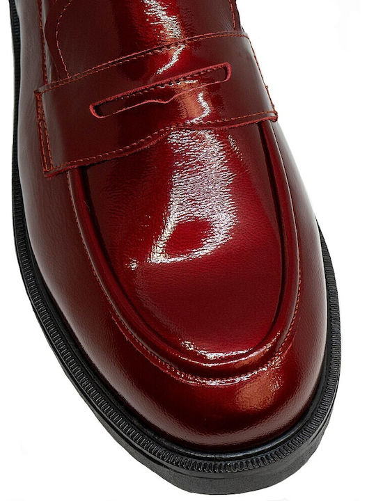 Mocasini dama în culoarea Burgundy