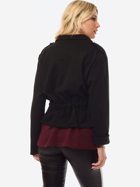 Women's Cardigan with Zipper Black