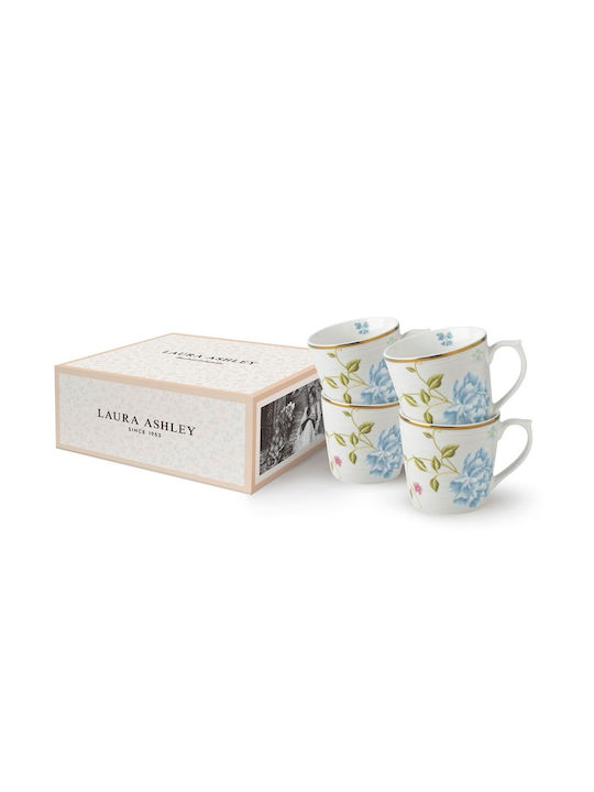 Σετ Κούπες Πορσελάνης 32cl Cobblestone Pinstripe Σετ 4 Τεμαχίων Laura Ashley Heritage La182791 00053352
