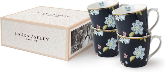 Set Porzellan Tassen Midnight Uni 32cl Set 4 Stücke Laura Ashley Heritage La182793 00053354