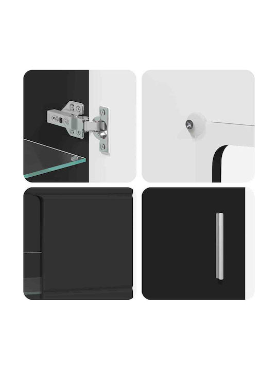 Unitate TV pentru sufragerie Negru L55.5xA29xÎ100cm