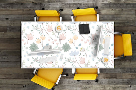 Decorative Protective Desk Pad Home Office Spring Flowers 120x60 Cm