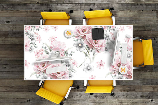 Decorative Desk Pad Work Surface Protection Flowers 120x60 Cm